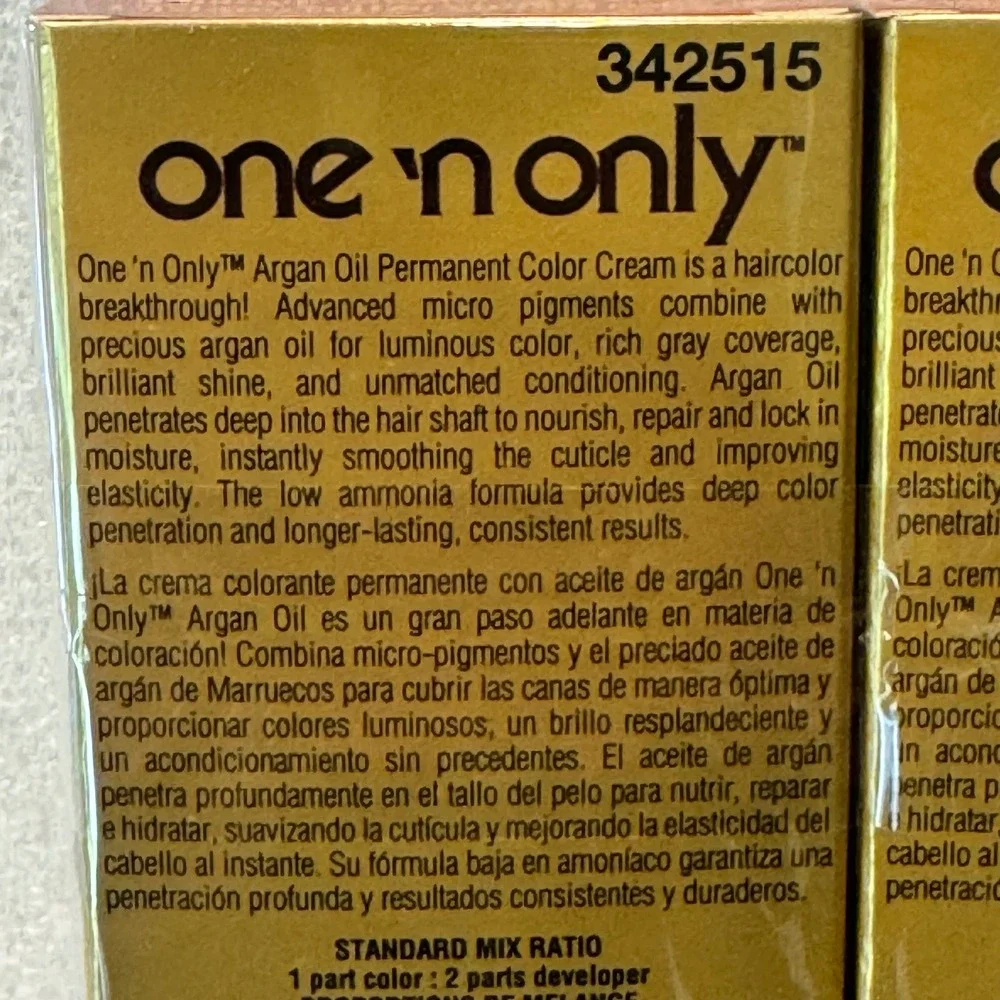 One 'n Only Argan Oil Permanent Hair‎ Color 3RV Dark Red Violet Brown 3oz 3-Pack